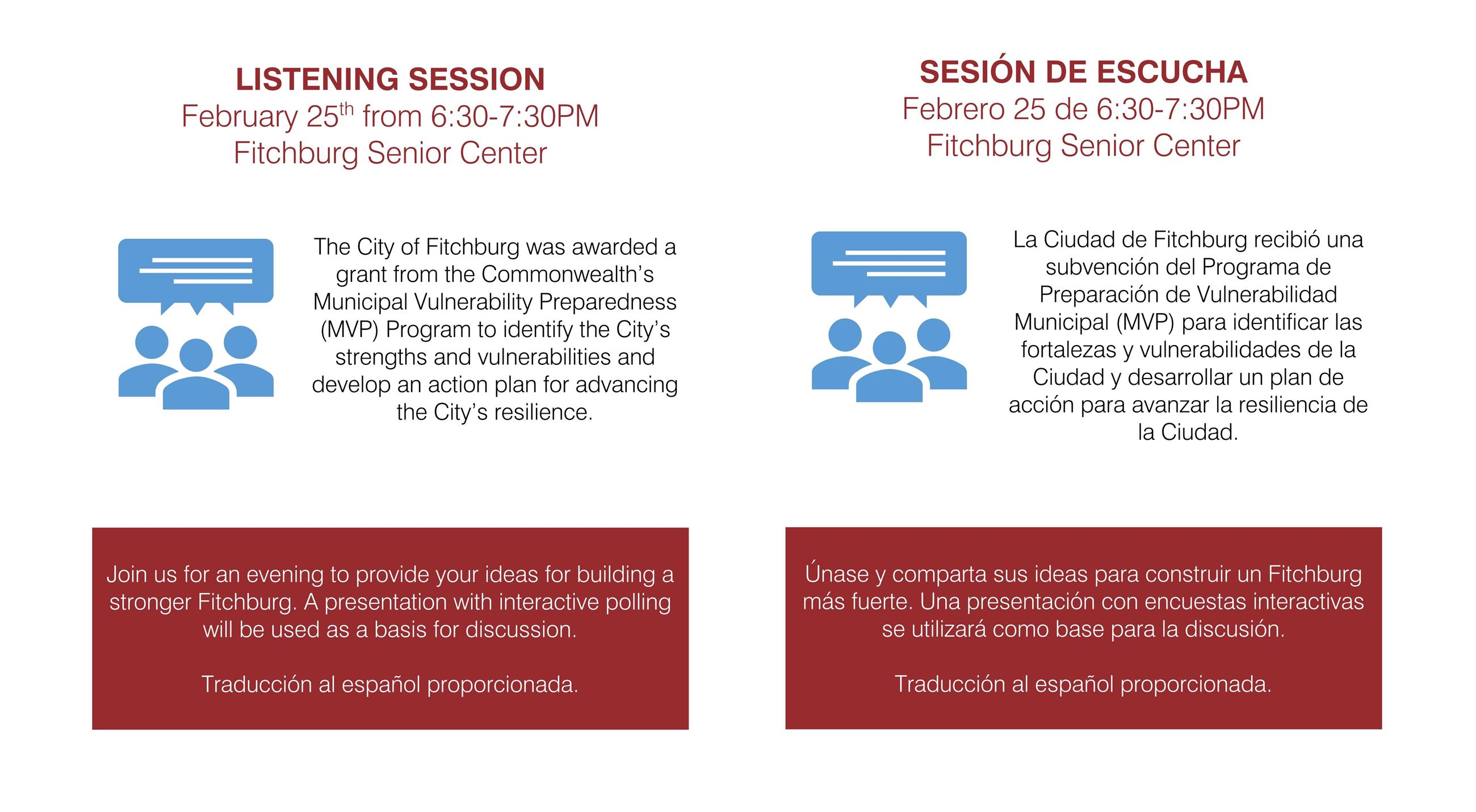 Listening Session Informational Flyer (English & Spanish)